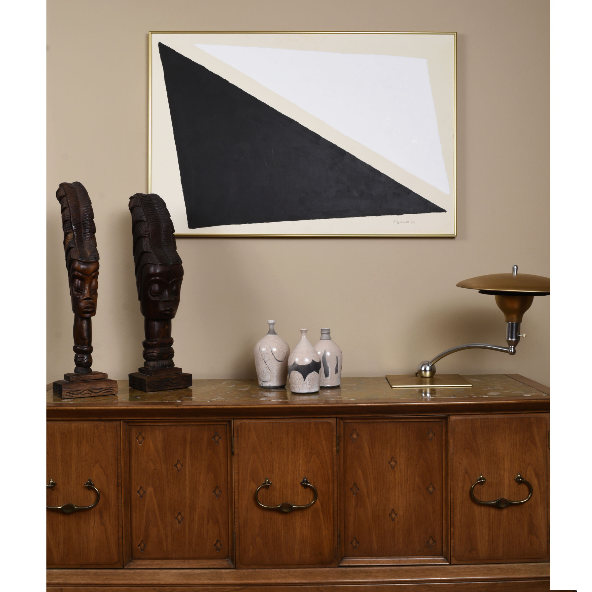Figueredo 1988 black and white geometric colorfield painting